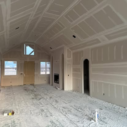 Vaulted interior · drywall